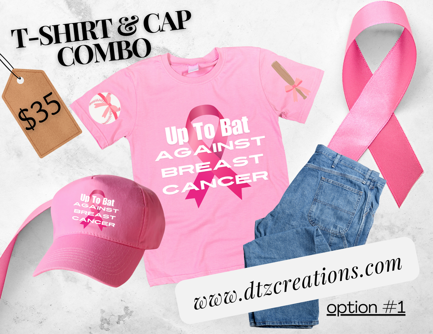 Breast Cancer Awareness T-Shirt & Cap Combo