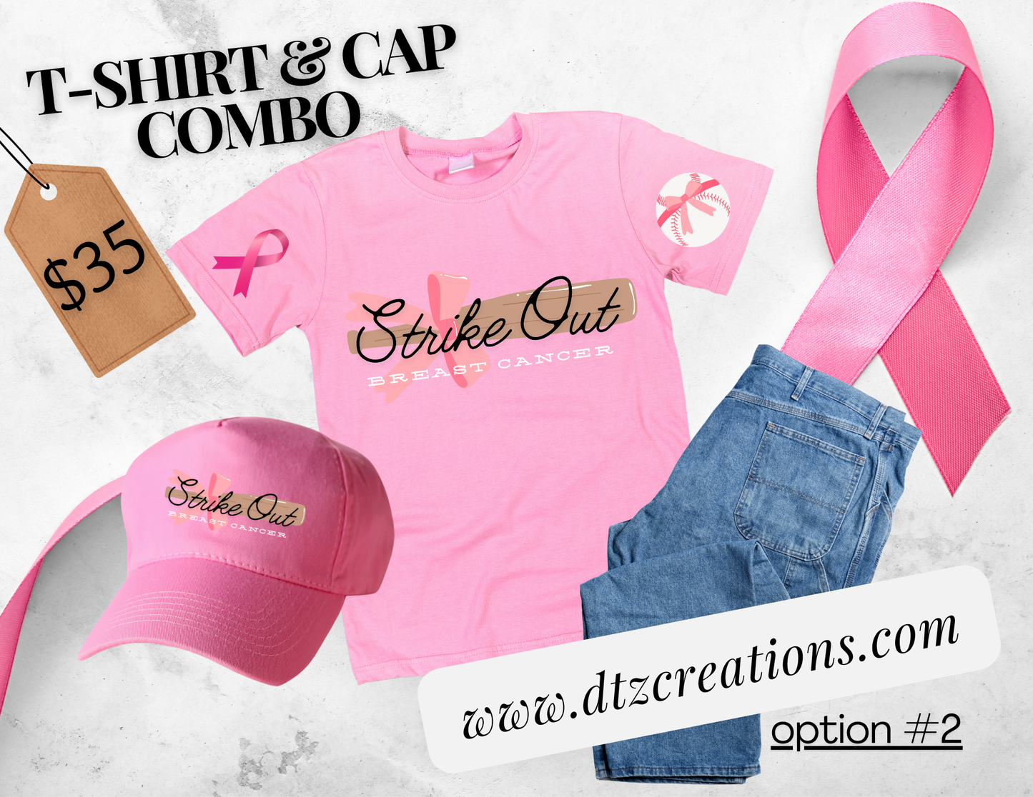 Breast Cancer Awareness T-Shirt & Cap Combo