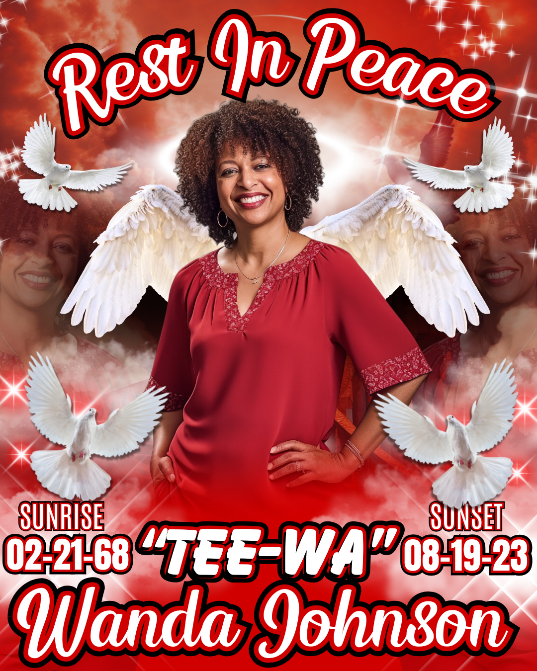 Editable Memorial Design - Red