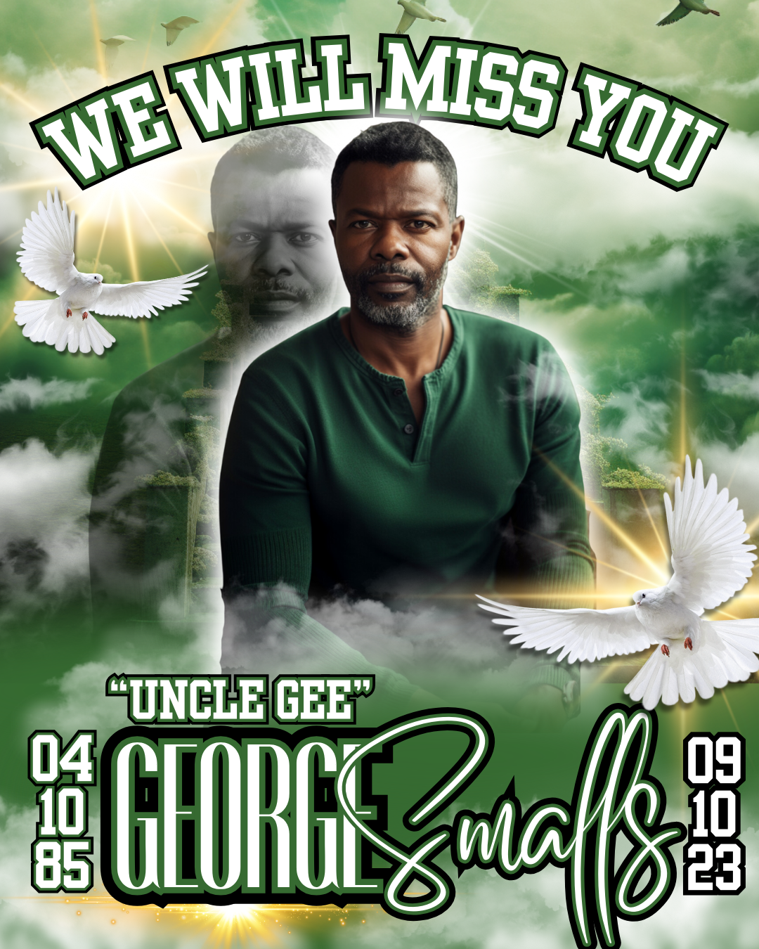 Editable Memorial Design - Green