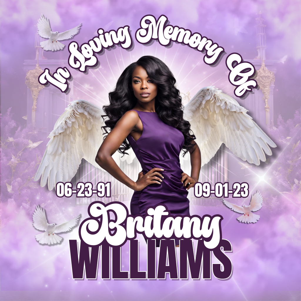 Editable Memorial Design -  Purple